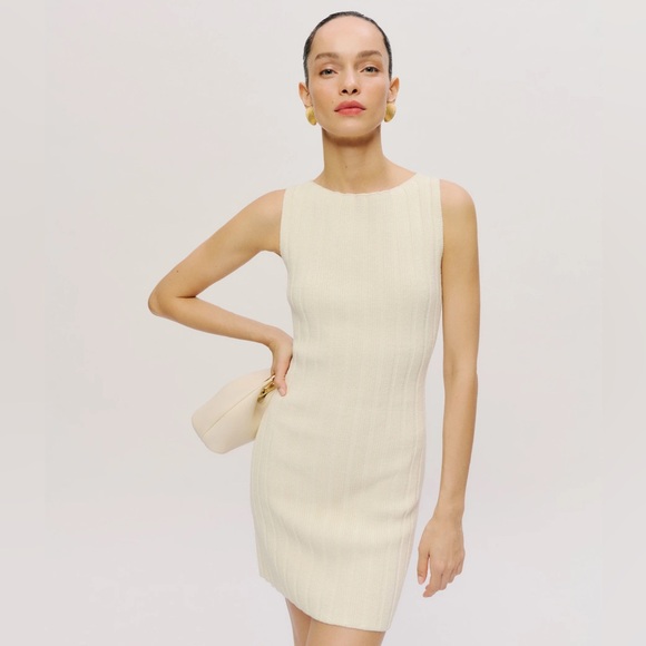 reformation poppy ribbed mini dress Reformation Poppy Ribbed Mini Dress